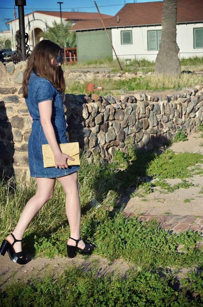90s denim mini dress
