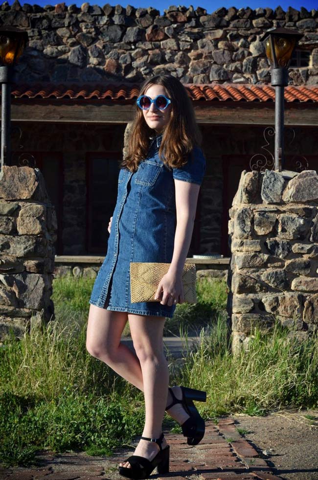 90s denim mini dress